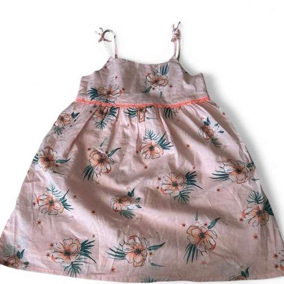 Girls Pink Tropical Floral Print Babydoll Dress – Size 4T – OshKosh - Picture 1 of 7